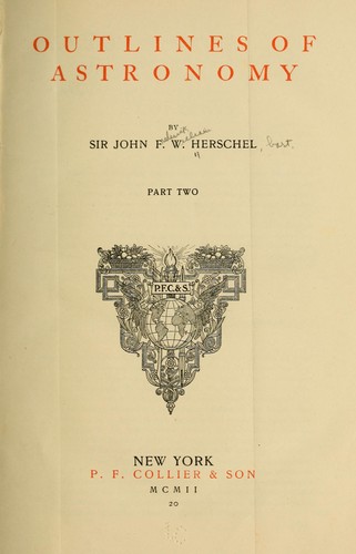 Cover for Outlines of astronomy