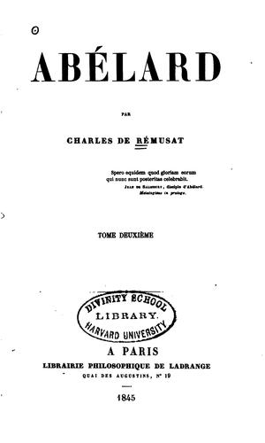 Cover for Abélard