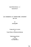 Cover for Les fondements du conservatisme autrichien, 1859-1879