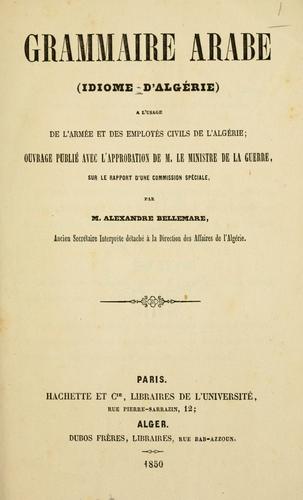 Cover for Grammaire arabe