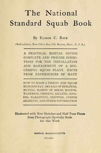 Cover for The national standard squab book
