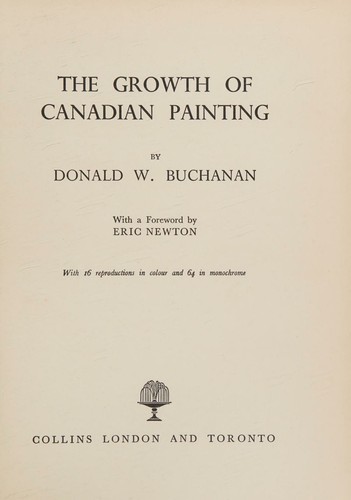Cover for The growth of Canadian painting