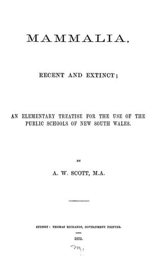 Cover for Mammalia, recent and extinct