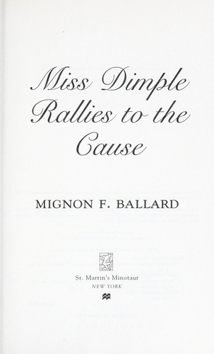 Cover for Miss Dimple rallies to the cause