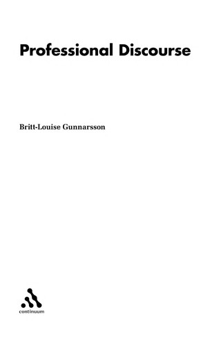 Cover for Professional discourse