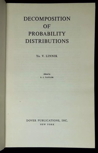 Cover for Decomposition of probability distributions