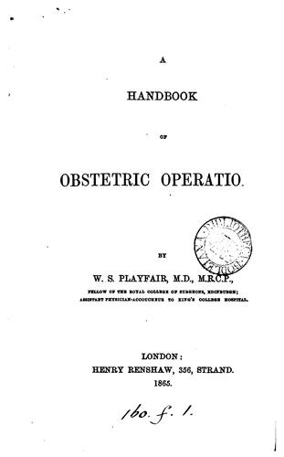 Cover for A handbook of obstetric operations
