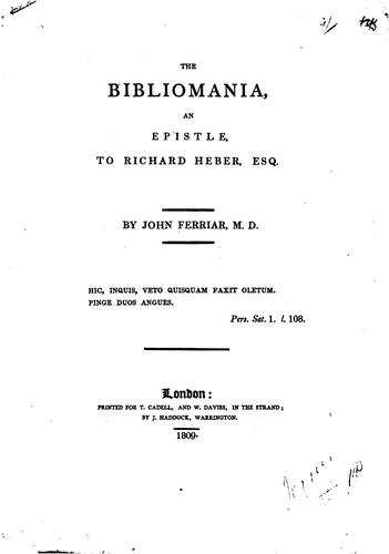 Cover for The Bibliomania: An Epistle, to Richard Heber, Esq