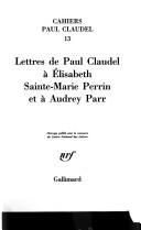 Cover for Cahiers Paul Claudel.