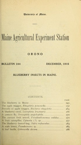 Cover for Blueberry insects in Maine