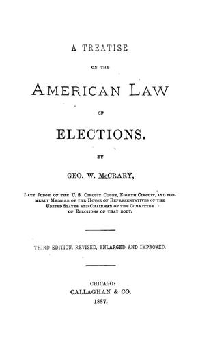 Cover for A treatise on the American law of elections