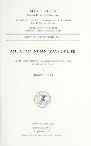 Cover for American Indian ways of life