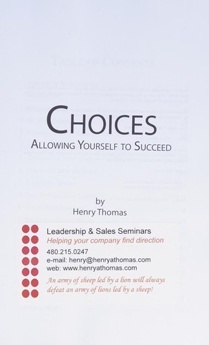 Cover for Choices