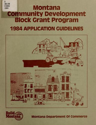 Cover for 1984 Montana community development block grant program