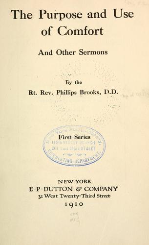 Cover for Purpose and use of comfort, and other sermons.