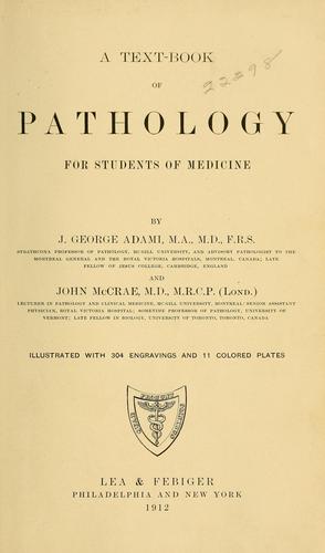 Cover for A text-book of pathology for students of medicine