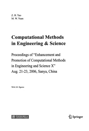 Cover for Computational methods in engineering & science
