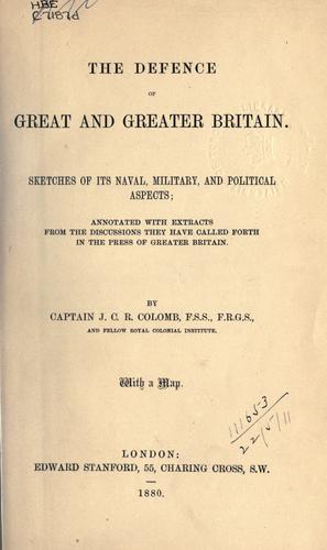 Cover for The defence of Great and greater Britain