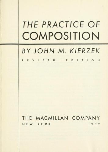 Cover for The practice of composition