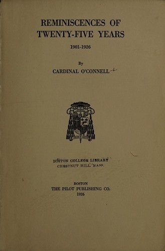 Cover for Reminiscences of twenty-five years, 1901-1926
