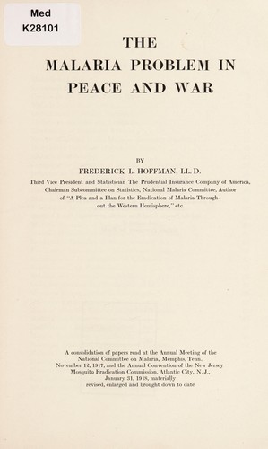 Cover for The malaria problem in peace and war