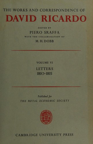 Cover for The works and correspondence of David Ricardo