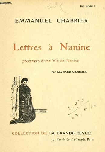 Cover for Lettres à Nanine
