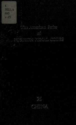 Cover for The criminal code of the People's Republic of China