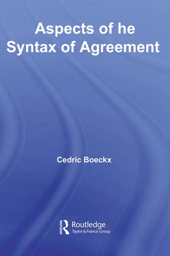 Cover for Aspects of the syntax of agreement