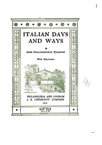 Cover for Italian days and ways
