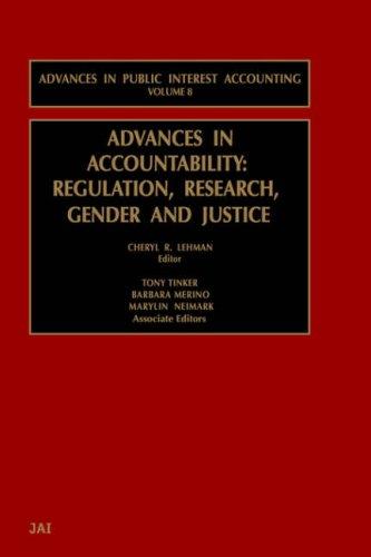 Cover for Advances in Accountability, Regulation, Research, Gender and Justice (Advances in Public Interest Accounting)