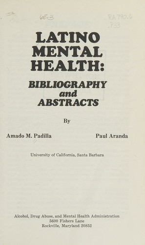 Cover for Latino mental health