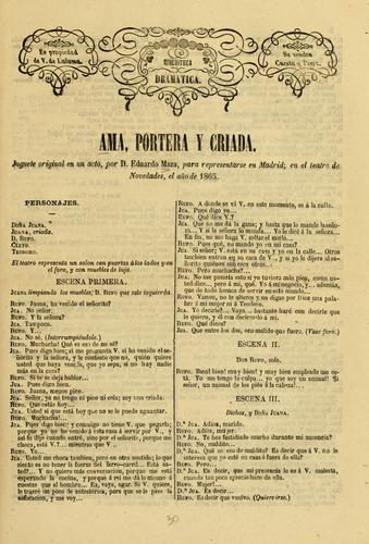Cover for Ama, portera y criada