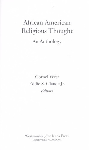 Cover for African American religious thought