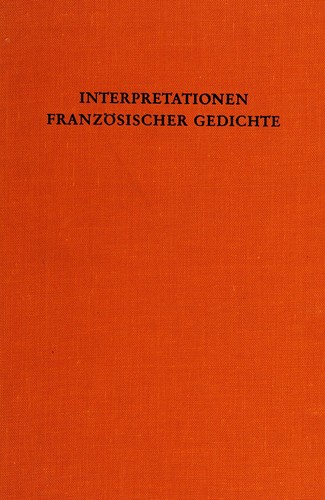 Cover for Interpretationen französischer Gedichte, hrsg. von Kurt Wais.