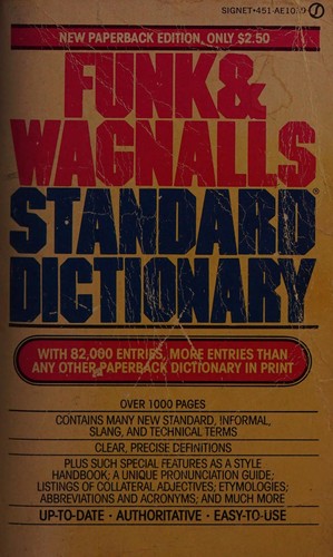 Cover for Standard Dictionary, Funk and Wagnall's
