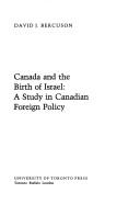 Cover for Canada and the birth of Israel