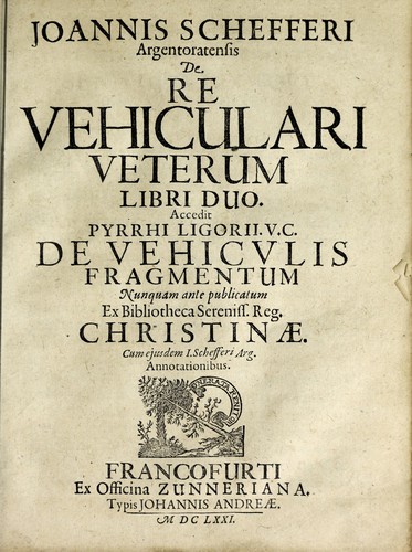 Cover for De re vehiculari veterum libri duo.