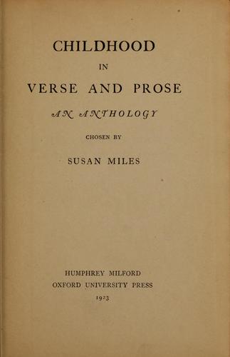 Cover for Childhood in verse and prose