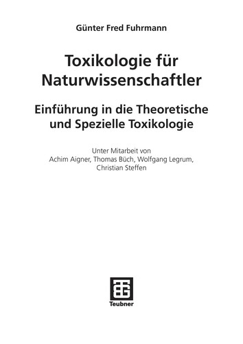 Cover for Toxikologie für Naturwissenschaftler