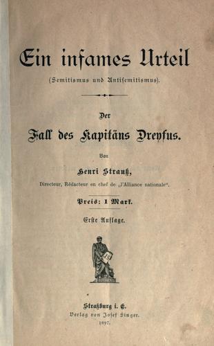 Cover for Ein einsames Urteil (Semitismus und Antisemitismus) der Fall des Kapitäns Dreyfus.