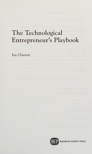 Cover for Technological Entrepreneur's Playbook