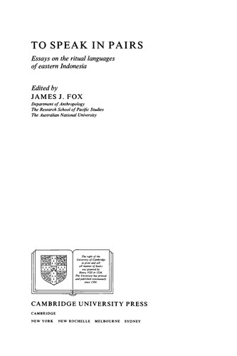 Cover for To speak in pairs