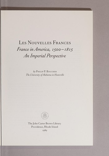 Cover for Les Nouvelles Frances