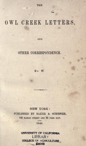 Cover for The Owl Creek letters