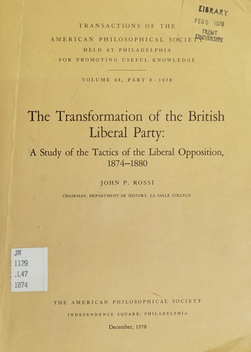 Cover for The transformation of the British Liberal Party