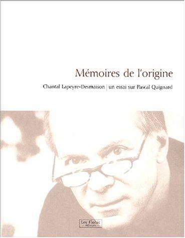 Cover for Mémoires de l'origine