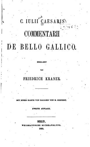 Cover for C. Iulii Caesaris Commentarii de bello Gallico
