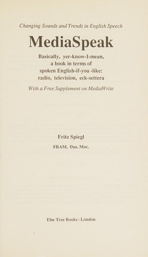 Cover for MediaSpeak