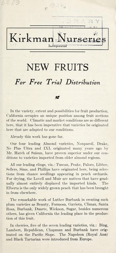Cover for New fruits for free trial distribution